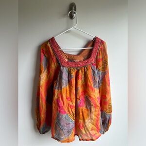 BI-nk London for Anthropologie Patterned Top, Women’s Size Extra Small
